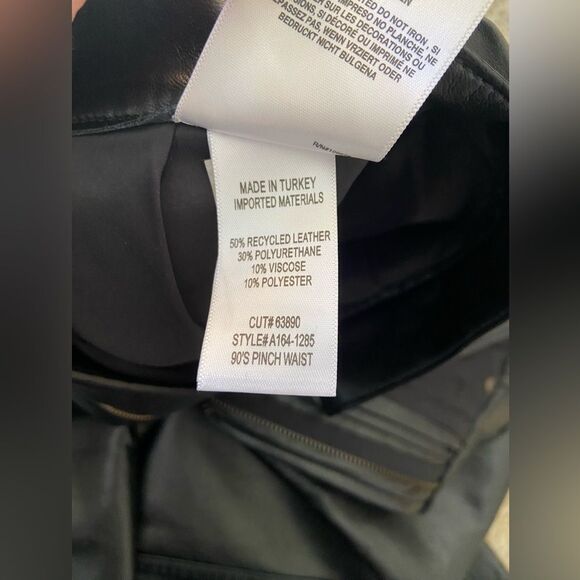 Agolde 90s Pinch Recycled Leather Black Pants Straight Leg Crop Size 29 - Picture 9 of 9